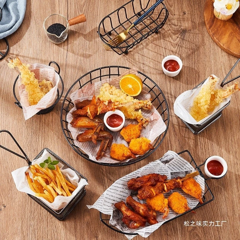 Cesta de patatas fritas creativa, bandeja de soporte para aperitivos con alas de pollo frito de estilo americano para cocina, restaurante, Bar, fiesta, decoración para servir comida