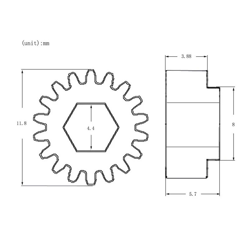 12 Pcs Gear Ratio 1:18 Hexagonal Hole Guitar Tuners Tuning Pegs Key Machine Head Mount Gears