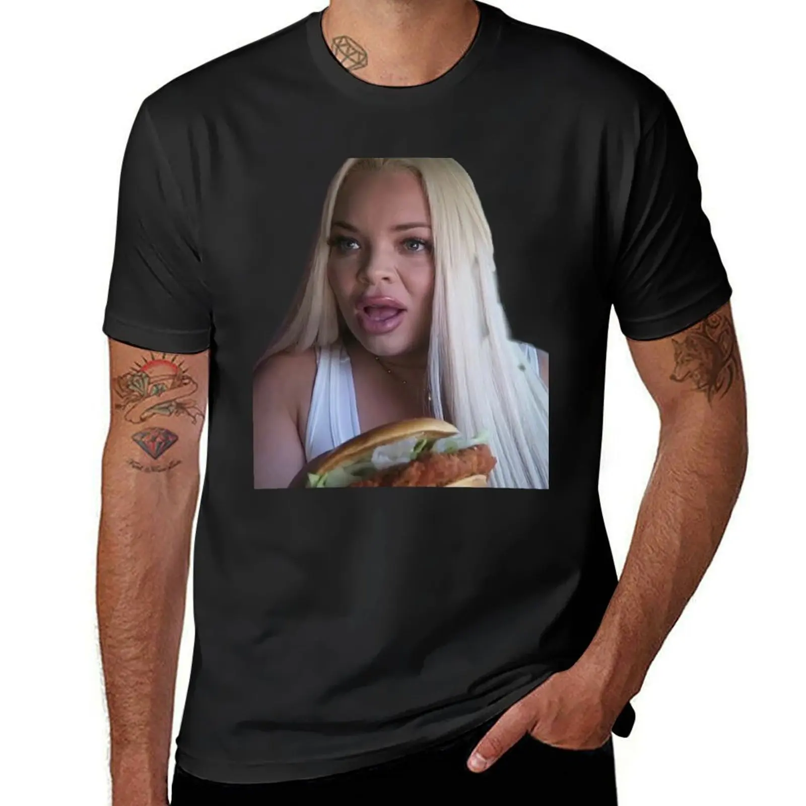 

Trisha Paytas Huh What T-Shirt blanks oversized men clothings