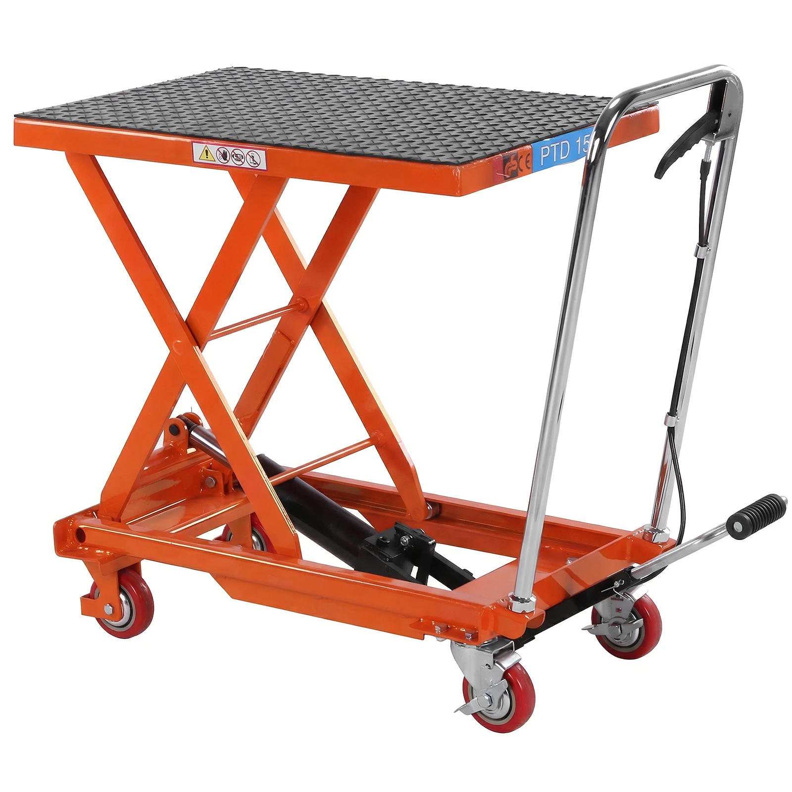 

Однозонный ножничный подъемник грузоподъемностью 330 фунтов, гидравлическая тележка-подъемник с противоскользящей платформой и 4 колесами для перемещения и транспортировки материалов