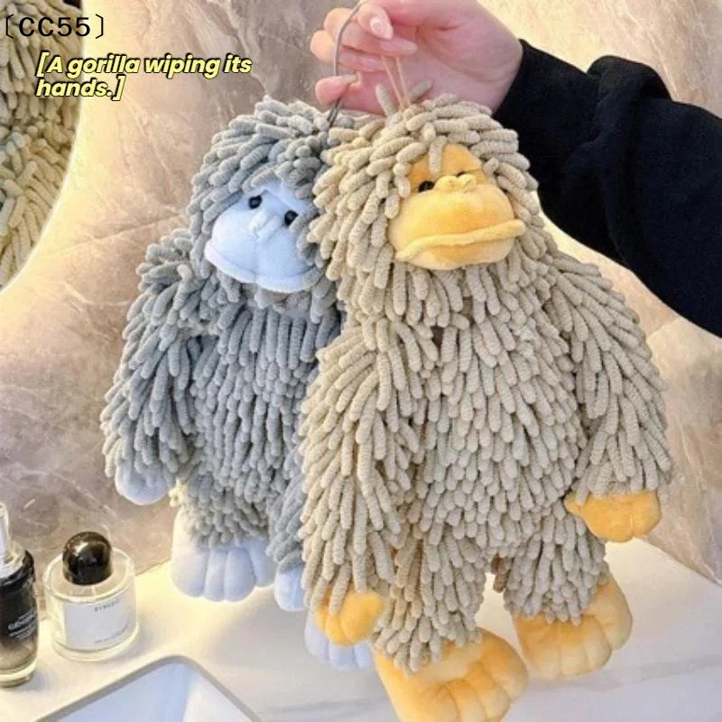 toalha-de-mao-suspensa-em-forma-de-macaco-de-desenho-animado-pano-absorvente-de-chenille-de-secagem-rapida-para-cozinha-e-banheiro〔cc55〕