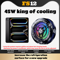 2025 NEW FS12 Tablet Cool Heat Sink with Digital Display 45W High Power Ice Freezing Cooling Radiator for IPad Android Universal