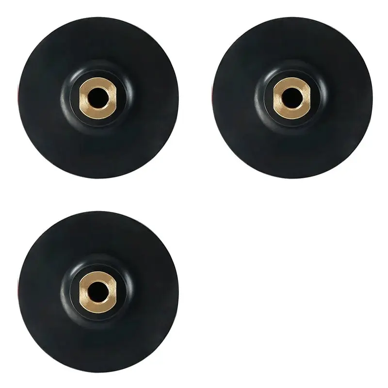 【冬】3x-ゴム製バッキングパッド研磨研削ディスクホルダー-アングルグラインダー用-m14-研磨粘着式-4インチ