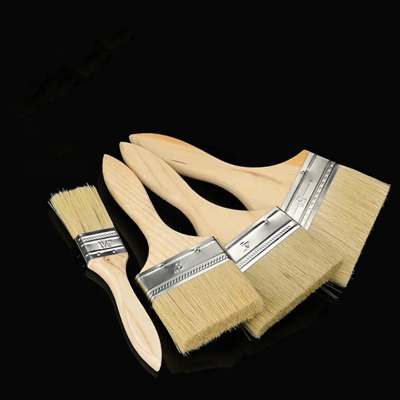 1Pc Paint Brush 1-6 Inch Wooden Handle BBQ Brush for Wall and Furniture Paint Tool Painting Brushes Set Artist Paint Brushes
