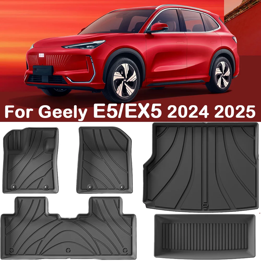 

For Geely Galaxy E5/EX5 2024 2025 TPE Floor Mats All Weather Protection Trunk Liner Anti-Slip Cargo Liner Accessories(LHD&RHD)