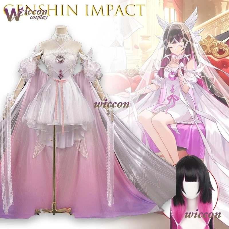 

Game Full Set Outfit Genshin Impact Columbina Cosplay Costume Anime High Quality Female Winter Cosplay jirai kei Lolita kawaii