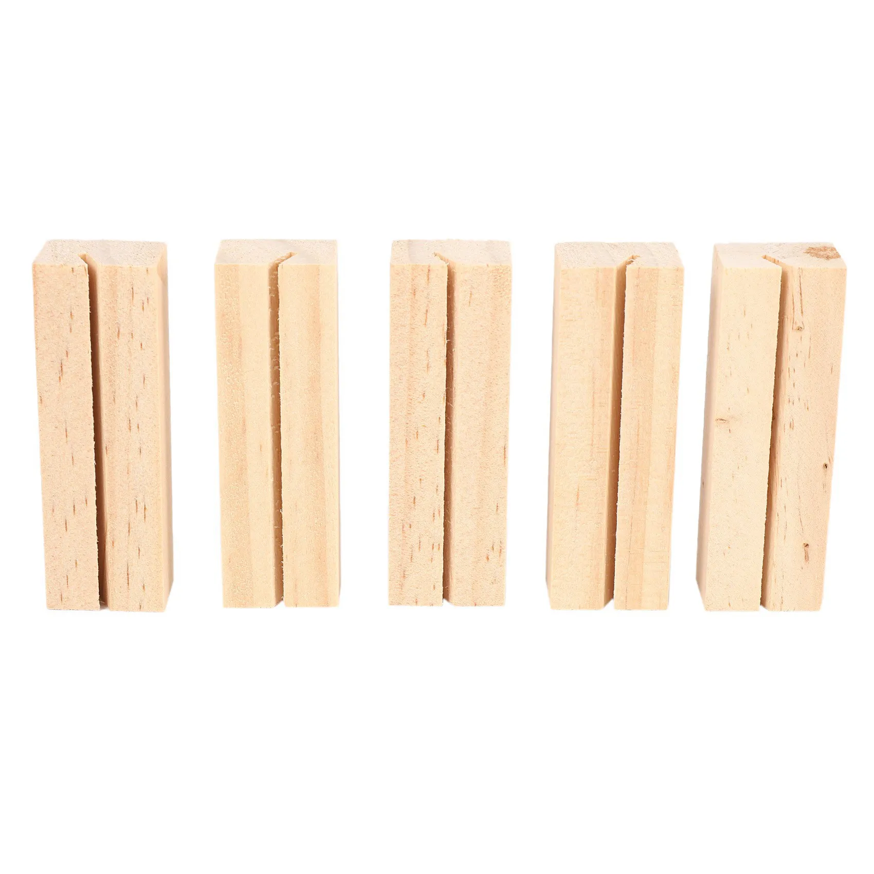 

Y51A-80 Pieces Wood Place Card Holders, Wooden Table Number Holder Memo Stand Clamps Stand Card Desktop Message Crafts