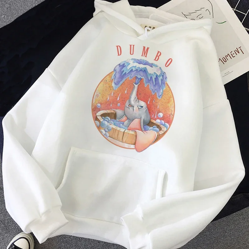 Fashion Kawaii Hoodies Disney Cartoon Dumbo Graphic Women Hoodie Autumn Winter Streetwear Casual Oversize Sweatshirt Unisex Tops