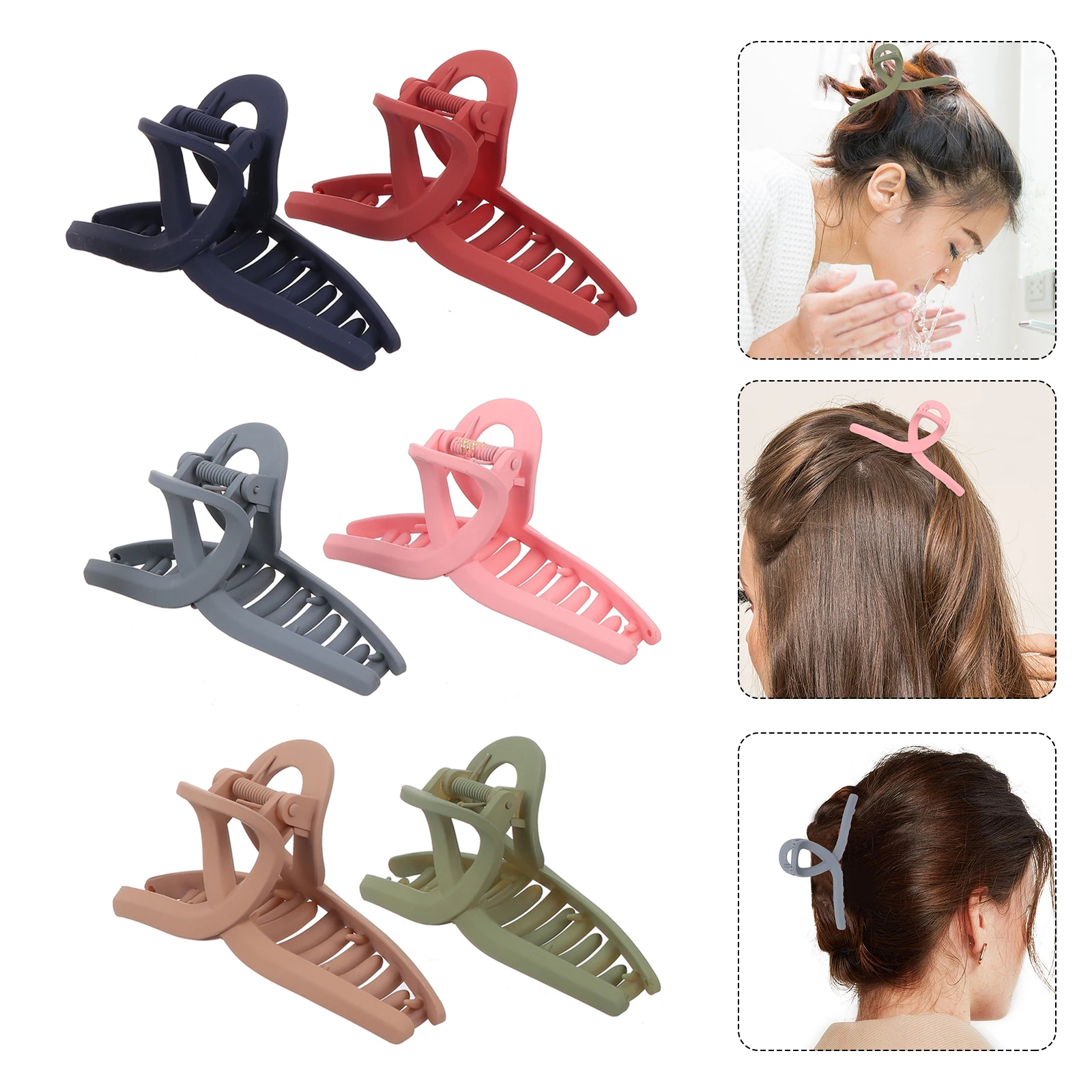 

6pcs Large Anti skid Claw Clips Durable Sturdy Hold In Place Perfect For Ladies Girls Thin To Thick Hair Non Slip Jaw Barrette