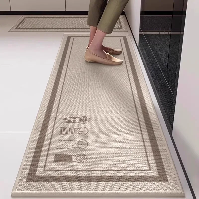 Küchenbodenmatte Langer Teppich Rutschfest und Verschleißfest Schlingenflor TPR Küchenteppich Moderner Stil Wohndekor