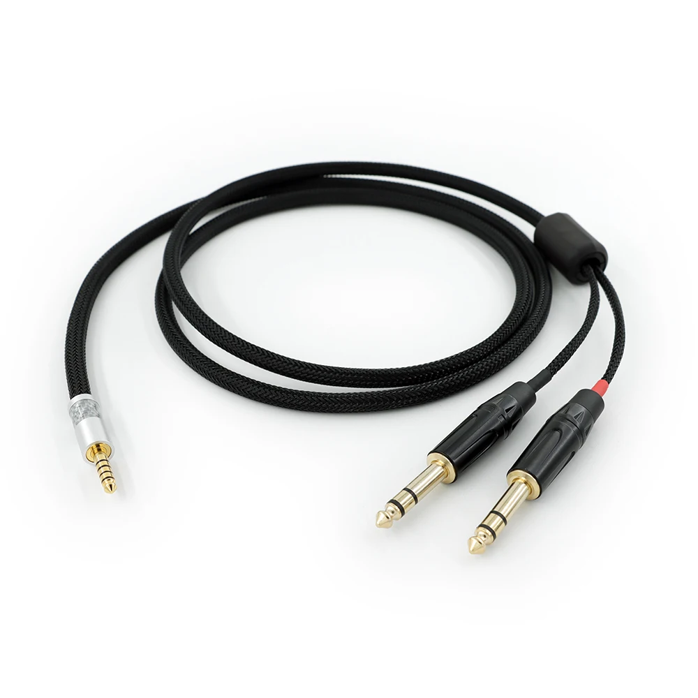 High quality HIFI 4.4MM male head to 1/4 inch 2 x 6.35mm TRS balanced Y-shaped distributor audio cable