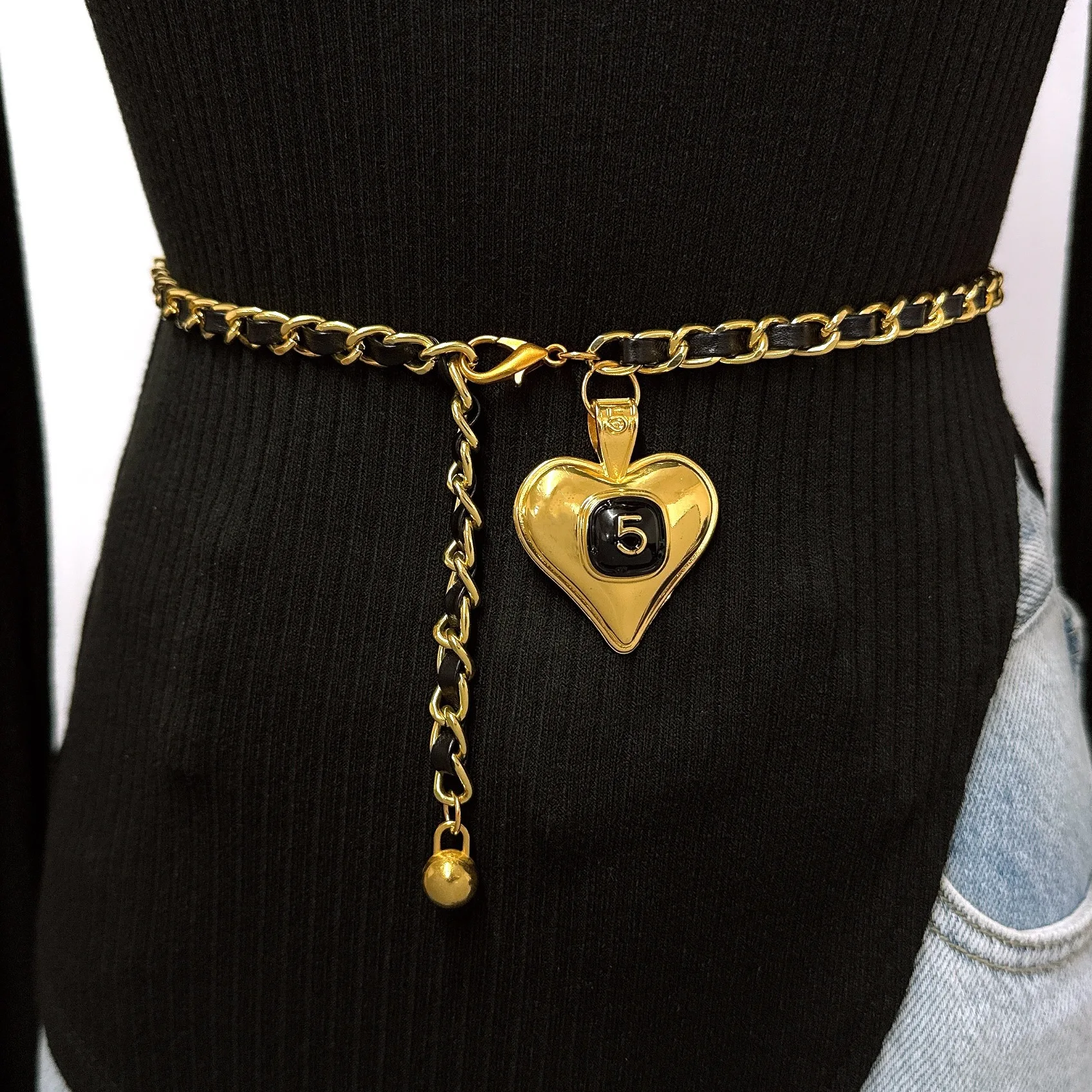 Винтажный тканый пояс-цепочка Love для женщин, роскошный брендовый металлический пояс с подвеской, женские дизайнерские аксессуары-цепочки