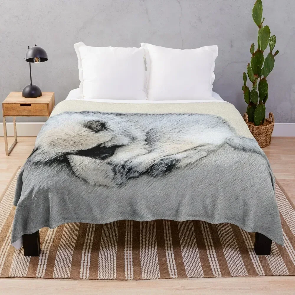 

Keeshond Puppy (Sleeping) Throw Blanket