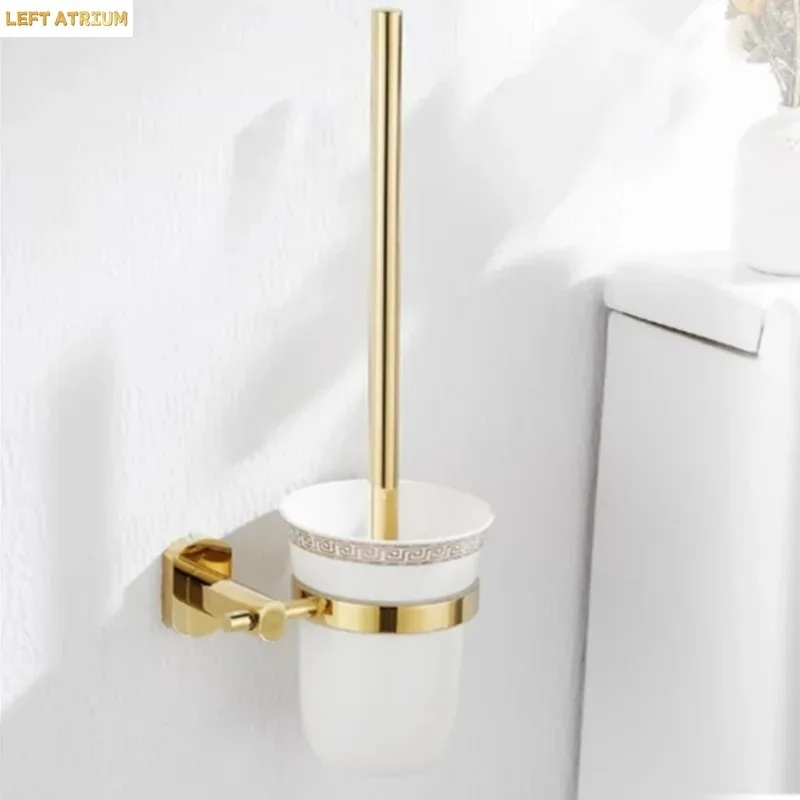 

Латунный держатель для туалетной щетки, инструмент для чистки, принадлежности для ванной комнаты, настенная подставка для туалетных щеток
