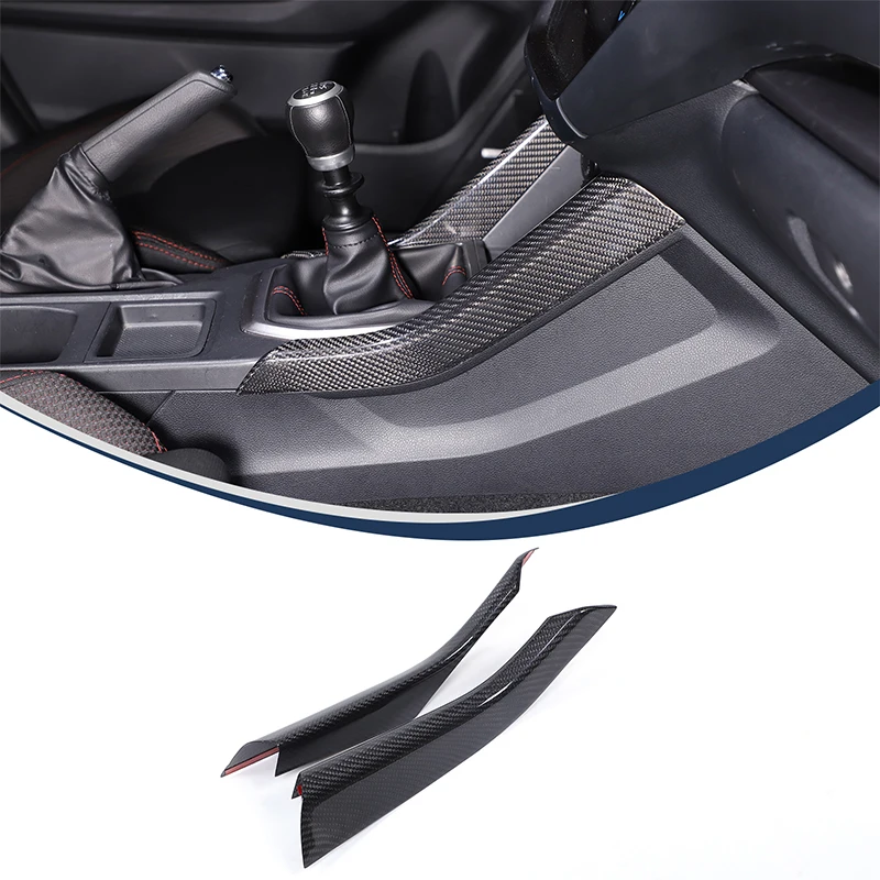 Center Console Gear Shift Side Trim Real Carbon Fiber Gearshift Side Decor Strip Car Accessories For Subaru WRX Levorg 2022-2026
