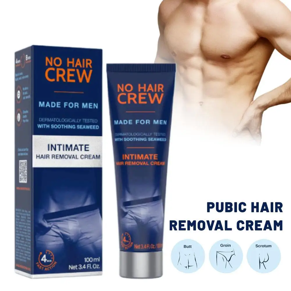 

Крем для удаления волос для мужчин, 100 г, безболезненный, успокаивающий, питательный, для гладкой кожи, для интимных зон, с ингибитором роста волос