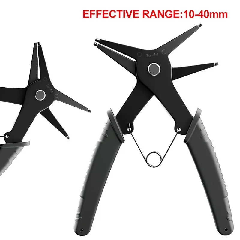 Circlip Pliers 2 in 1 Internal and External Dual Purpose Pliers External Spring Pliers Large Retaining Ring Removal Tool 1pc