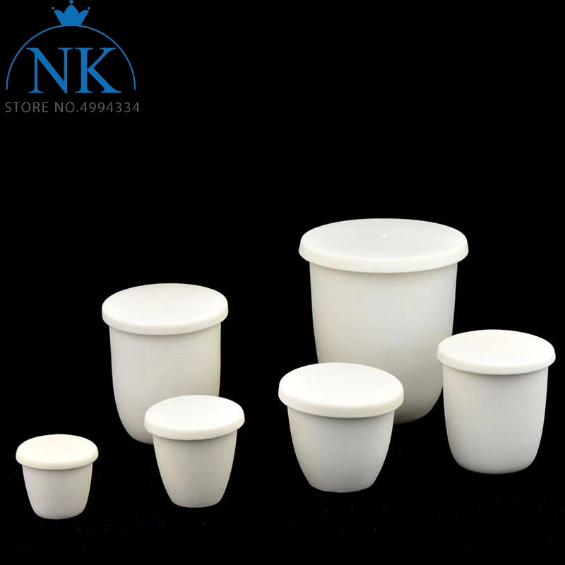 

1piece Laboratory 5/10/20/25/30/50/100/150/200ml/300ml Corundum crucible 99% alumina Ash crucible with cover