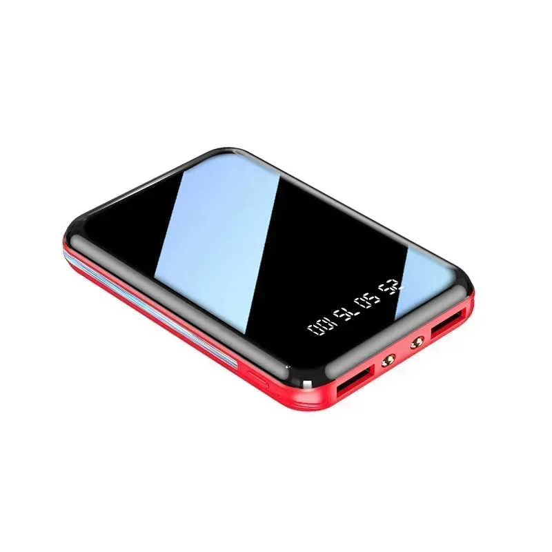 Mini Power Bank Portable Charger Mirror Screen LED Digital Display Powerbank External Battery Pack For iPhone 15 14 13 12Pro Max