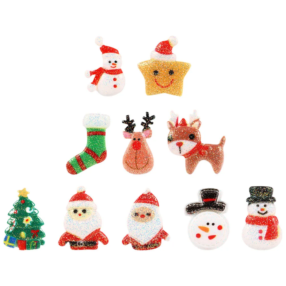 60個 クリスマス樹脂アクセサリー DIYオーナメント 混合スタイル クリスマスデコレーション クリスマスDIY樹脂アクセサリー 携帯電話ケースデコレーション