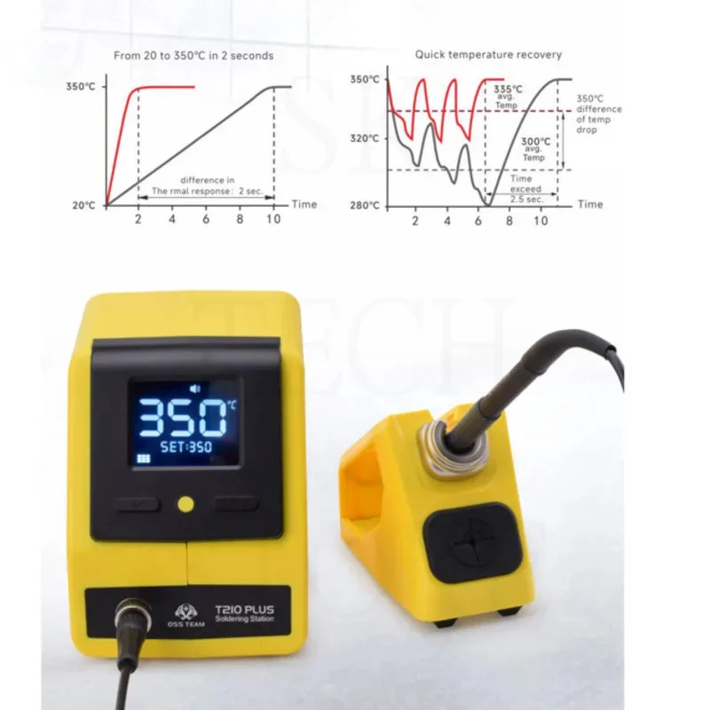 Oss t210 plus estação de solda inteligente de temperatura constante sono automático 2s pasta de solda de aquecimento para soldagem de reparo pcb