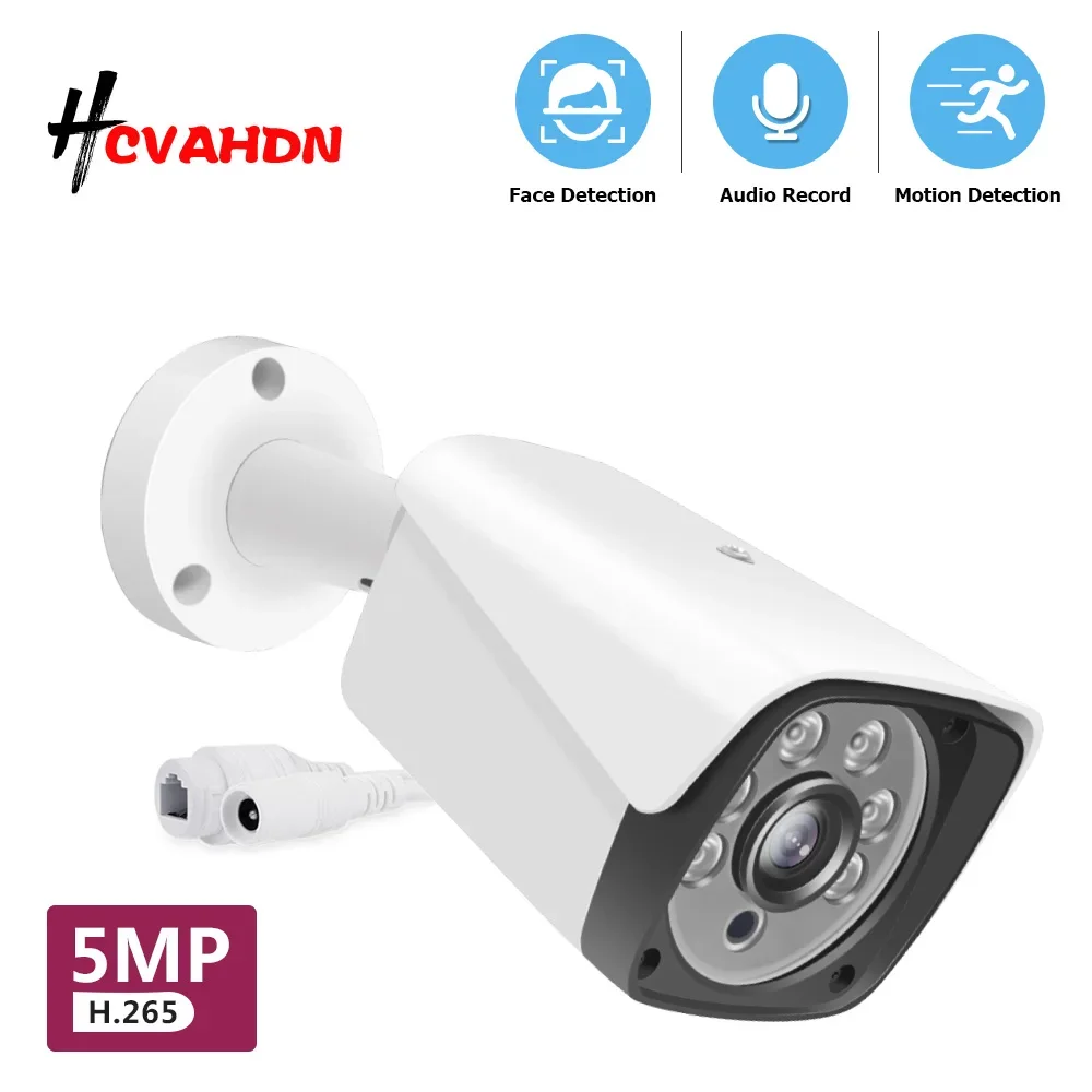 

5MP POE Bullet Security Camera Outdoor Waterproof Motion Detction CCTV IP Camera Video Surveillance System 2K IP Cam for POE NVR