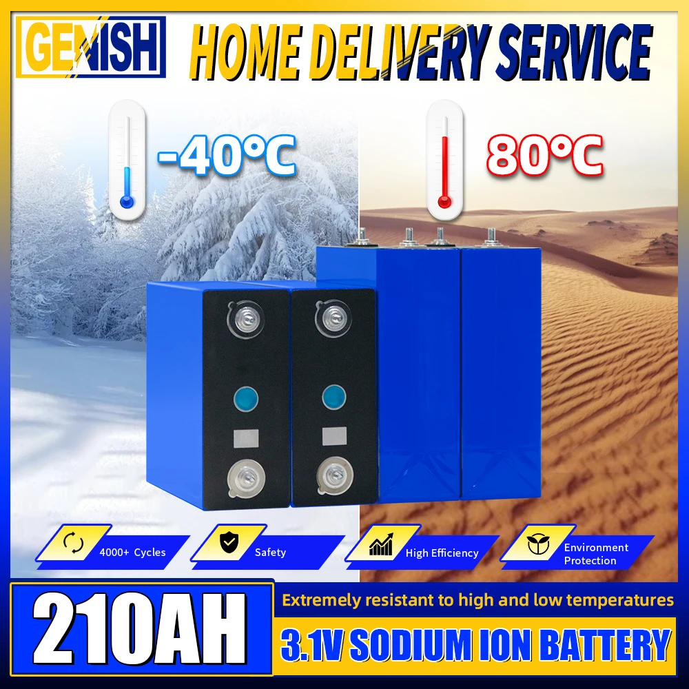 الصف أ 210Ah بطارية أيون الصوديوم SIB 3 فولت Na ion المنشورية خلية Na بطارية قابلة للشحن لتقوم بها بنفسك 12 فولت 24 فولت 48 فولت لنظام الطاقة الشمسية RV