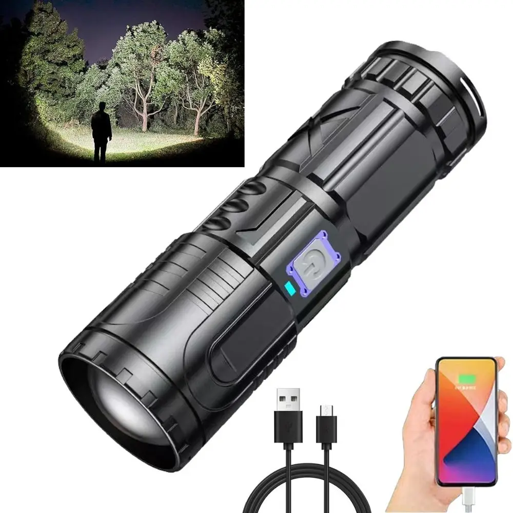 

15000mAh Super Bright Flashlight ABS Can Charge Mobile Phones Handheld Flashlight 3 Modes Waterproof Portable Charger Night