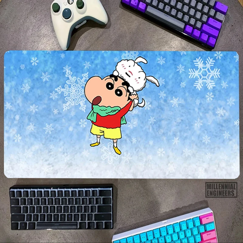 

C-Crayon Funny Cartoon S-Shin-chan Mouse Pad Mousepad Gamer Gaming Mats Keyboard Big Mousepepad Desk Mat Office Accessories Xxl