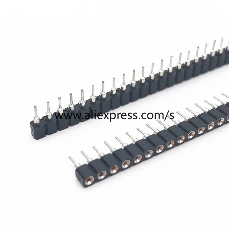 1.27mm 2.0mm 2.54mm 1x40P Round Hole Male Tin Gold Female Pin Header Single Row 0.1\