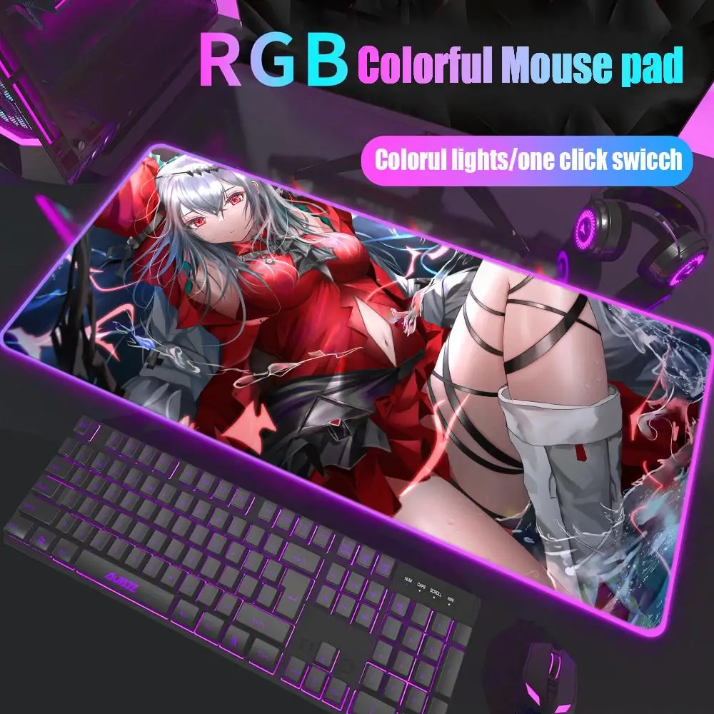 

Arknights Skadi Mouse Pad Gamer Rgb Desk Mat Back Light Led Mousepad Setup Gaming Accessories Deskmat Big Mousepad Backlight