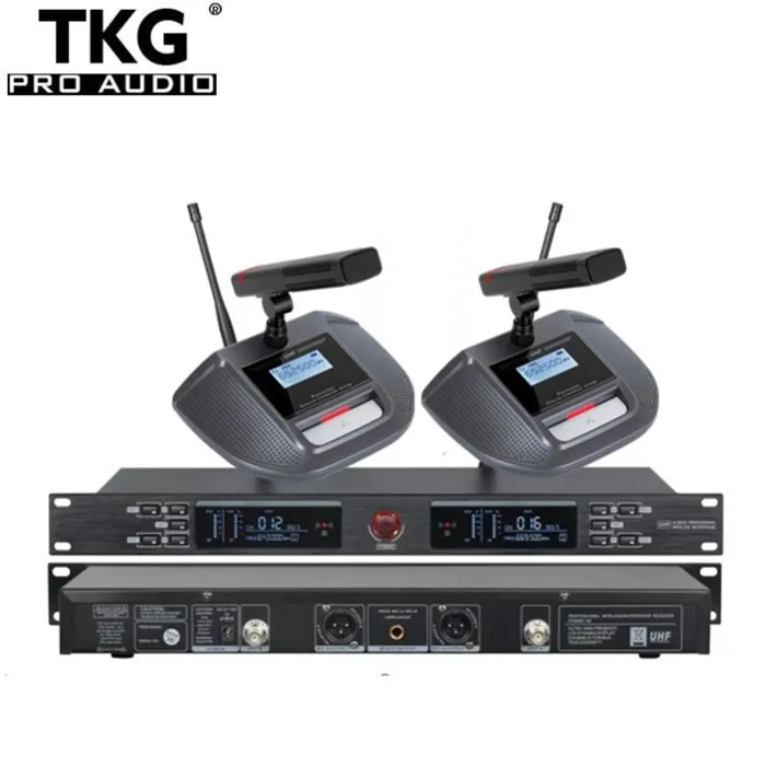 TKG  UR-2000-M UHF 2 channel meeting multi Cordless conference wireless microphone  wireless microphone for conference