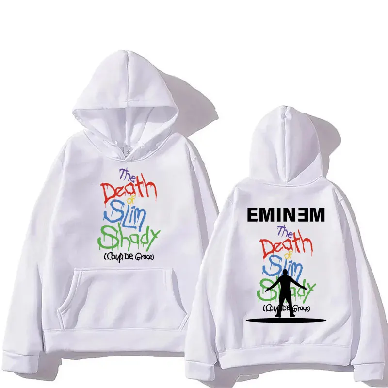 Rapper Eminem The Death of Slim Shady Album Hoodie Fashion Design Men Women Hip Hop Hoody Sweatshirt Oversized Casual Pullover