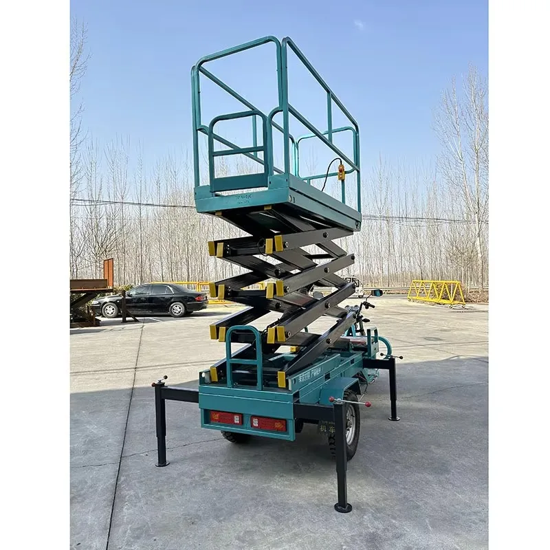 Customized Scissor Lift Maanufacturer 11m 500kg Hydraulic Three-wheeled Motorcycle Lifting Platform Scissor Lift For Warehouse U