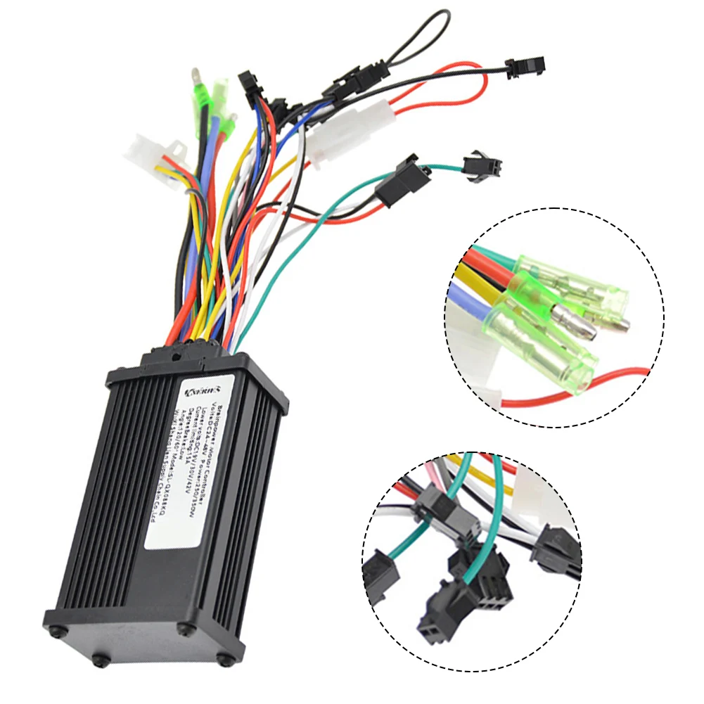 

24V 48V E-Bike Brushless Controller 250W 350W Automatic Identification Sine Wave Aluminium Alloy 91x57x30mm Cycling Accessories