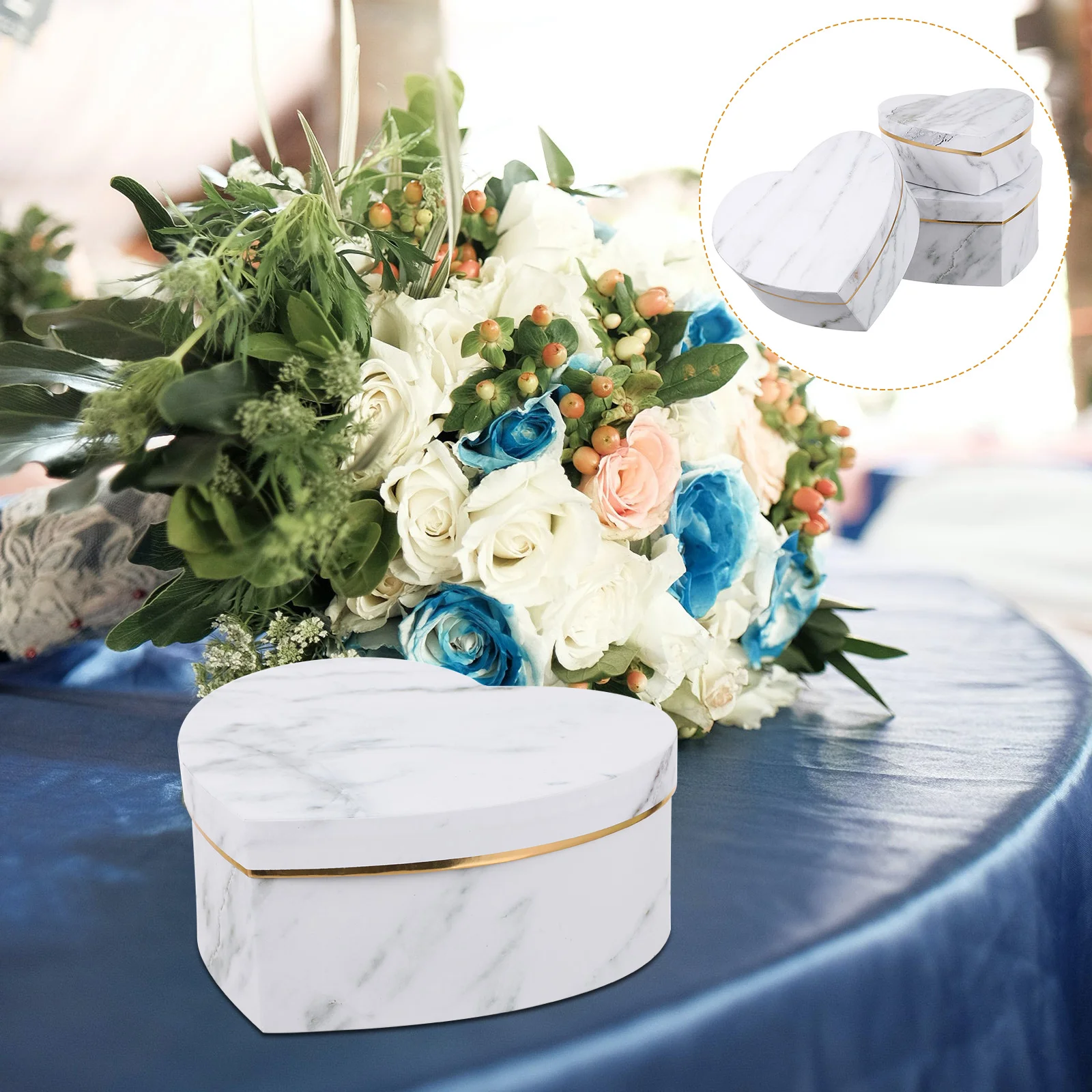 3 Pcs Candy Box Gift Baby Christmas Boxes for Gifts Heart Paper Flower Container