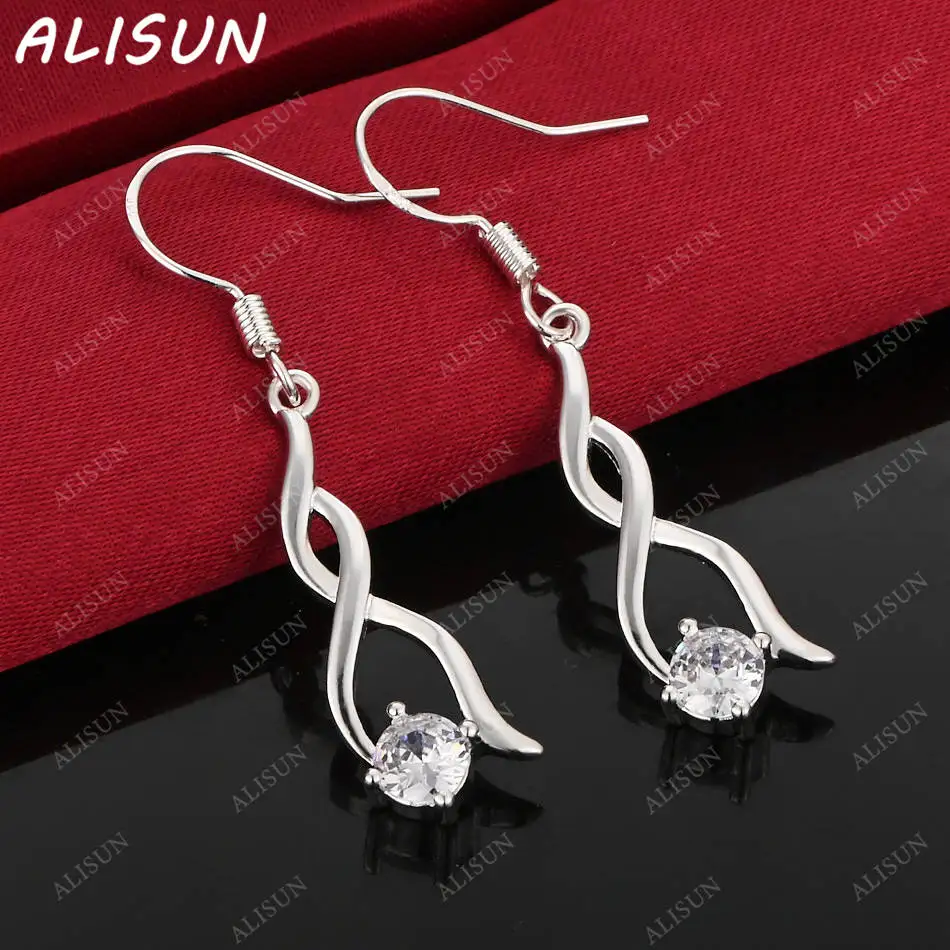

ALISUN 925 Sterling Silver Zircons Earrings Drop Earrings Creativity Gifts Street All-match Party And Daily Wear