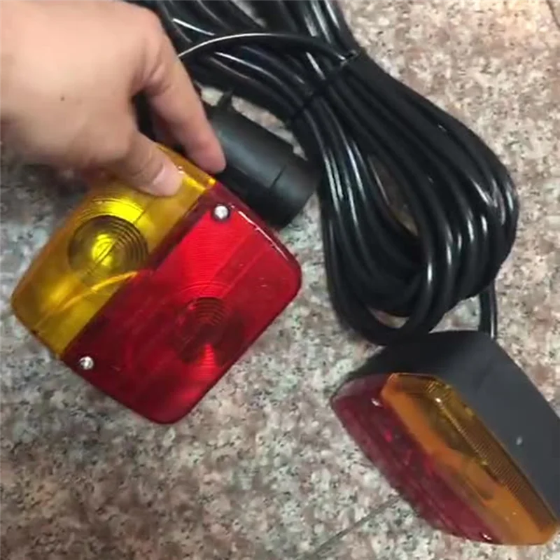 A82E-1 Set 12V 7 Pin 10M Universal Rear Towing Tail Light LED Trailer Brake Stop Lamp Reflector Lamp For Trailer