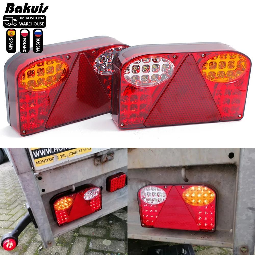 

LED Rear Tail Light Trailer Light Universal Stop Indicator Lamp Red Stop Brake Turn Signal Light Car Caravan Van Boat Camper Bus