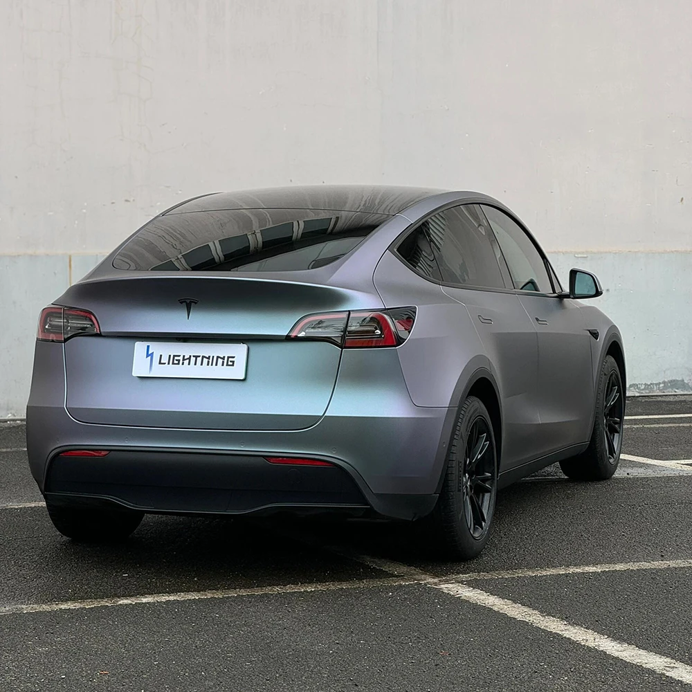 Оптовая продажа с фабрики съемный клей ПВХ без пузырьков воздуха ультра матовый волшебный серый фиолетовый автомобильная пленка винил