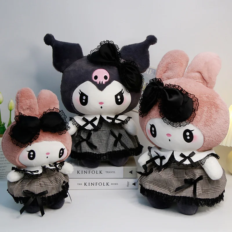 25 ซม.Kuromi My Melody Lolita Gothic Plush ของเล่นการ์ตูนตุ๊กตา Plushie หมอนตกแต่งห้องเด็กของขวัญวันเกิด