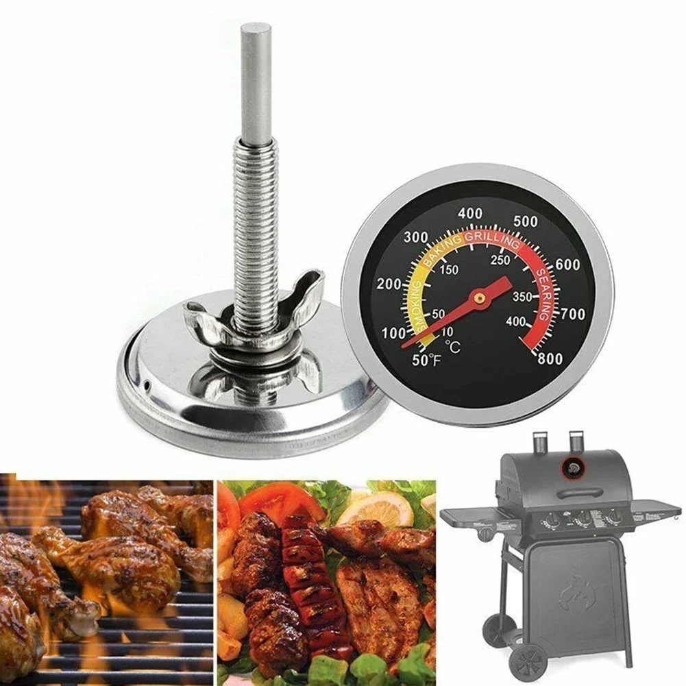 Barbecue Thermometer Oven Temp Gauge 10~400℃ /50℉~800 ℉ BBQ Smoker Grill Temperature 6mm Rod 60 Mm/2.36in BBQ Tools Accessory