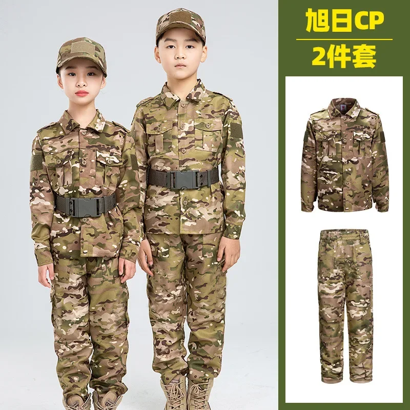 

Children Kids Tactical Uniform Camouflage Long Sleeve Shirt Pants Suit Boys Camo Outdoor Students Camp Hunting Training BDU Set