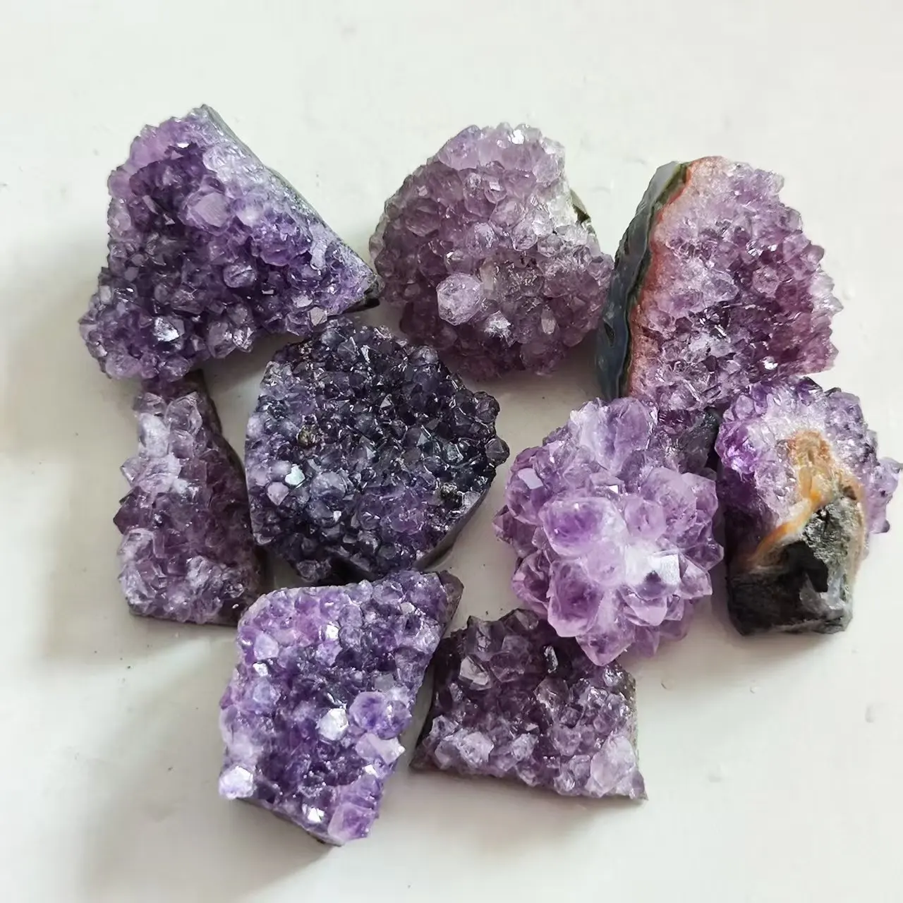 2pcs Natural Amethyst Quartz Crystal Cluster Energy Stone Healing Crystal Mysterious Energy Home Decoration Stone Ornament Craft