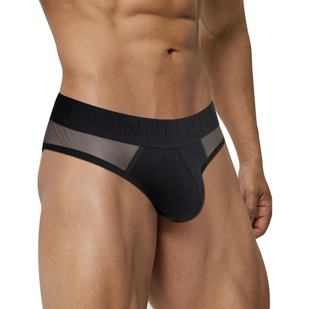 

Comfortable Breathable Mesh Briefs Panties For Men Bulge Pouch Underwear 2XL Breathable Underwear Nylon Splicing