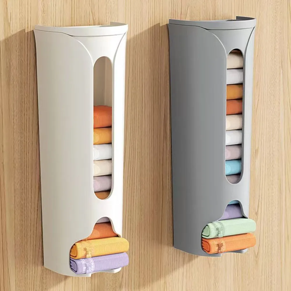 Wall-Mounted Underwear Storage Box Dustproof Space-saving Garbage Bag Dispenser Simple Style Self Adhesive