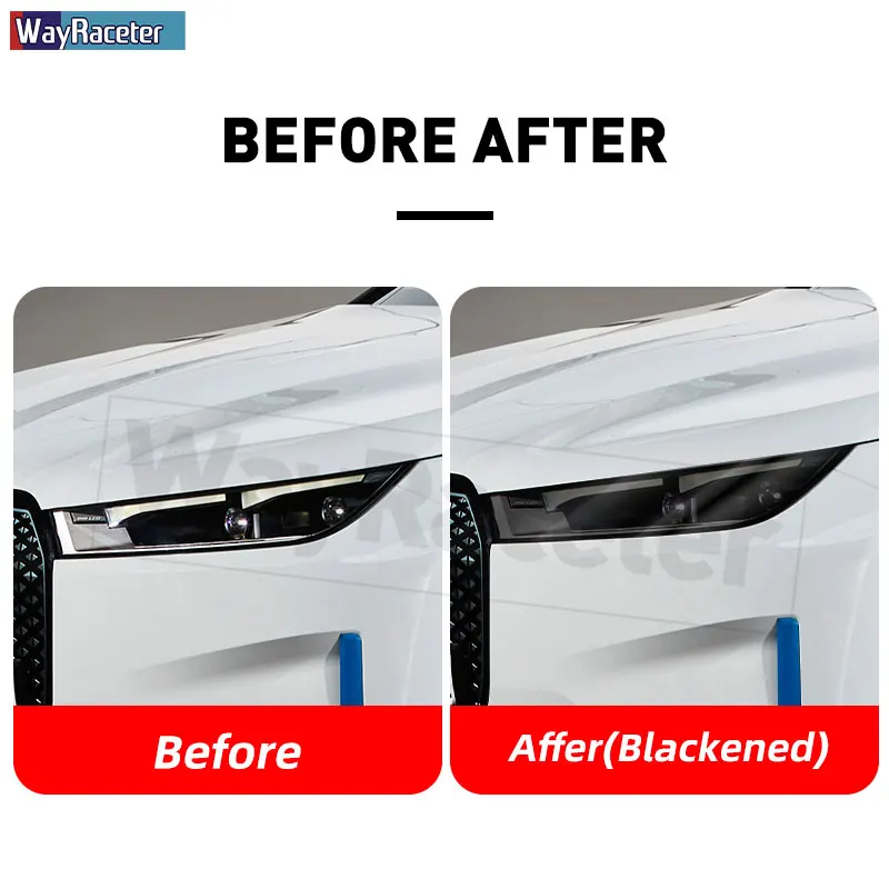 2 Pcs Car Headlight Protective Film Transparent Smoke Black TPU Sticker For BMW iX 2022 2023 I20 M60 Accessories