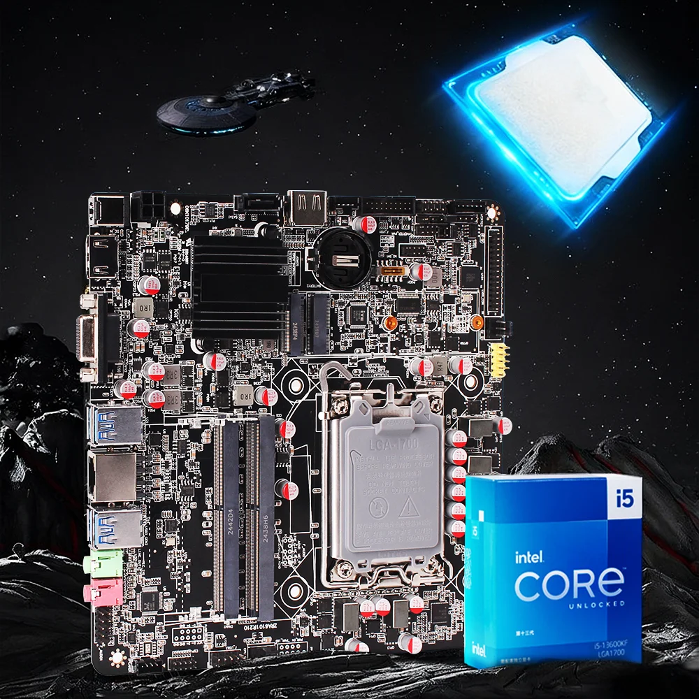 

Материнская плата B660 LGA1700 Mini ITX с поддержкой процессоров Intel Core I3/i5/i7/i9 12-го/13-го поколений, DDR4 3200 МГц, для игровых ПК