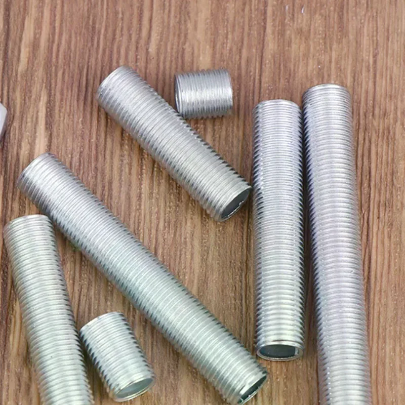 NEW 10Pcs M10 Lamp Tooth Tube Metal Hollow Threaded Tube Screw Nut Lamp Cap Galvanized Chandelier Connect Rod Fixed Base