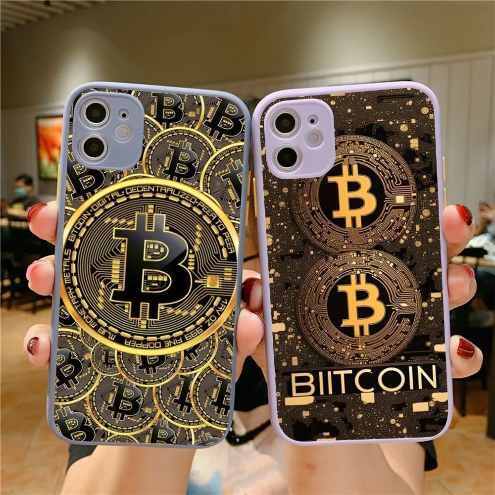 

Bitcoin Phone Case For IPhone 14 X XR XS 7 8 Plus 11 12 13 Pro MAX 13mini Matte Shockproof Case